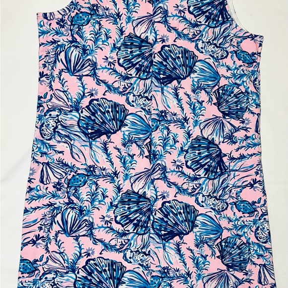 Lily Pulitzer blue/pink seashell dress sz XL 12-14 EUC smoke free home - Picture 5 of 5
